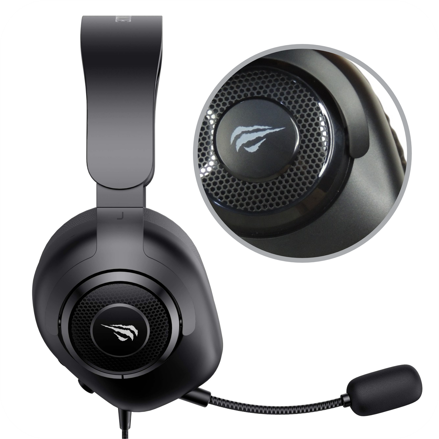 audifonos gamer negros alambricos con microfono ajustable