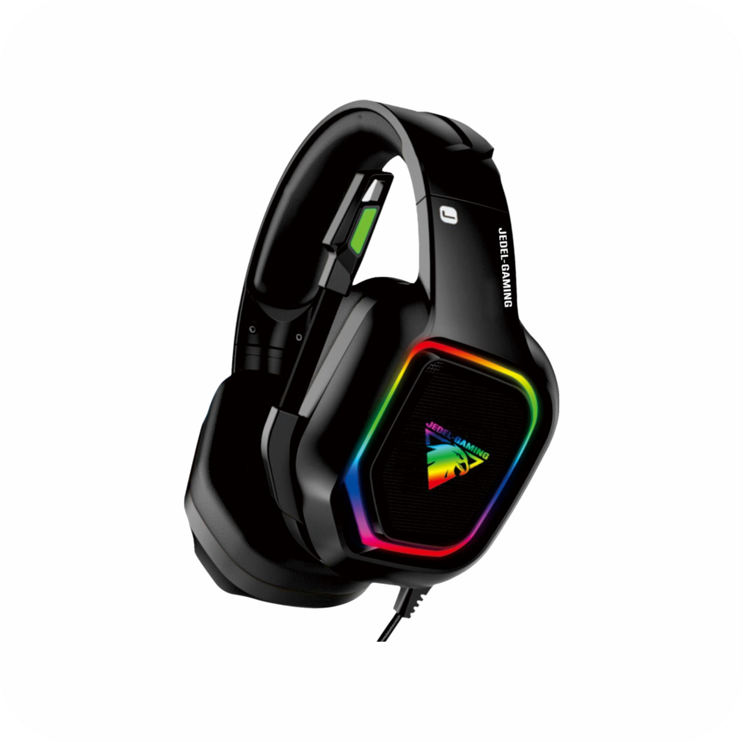audifonos jedel gamer negros con luces rgb