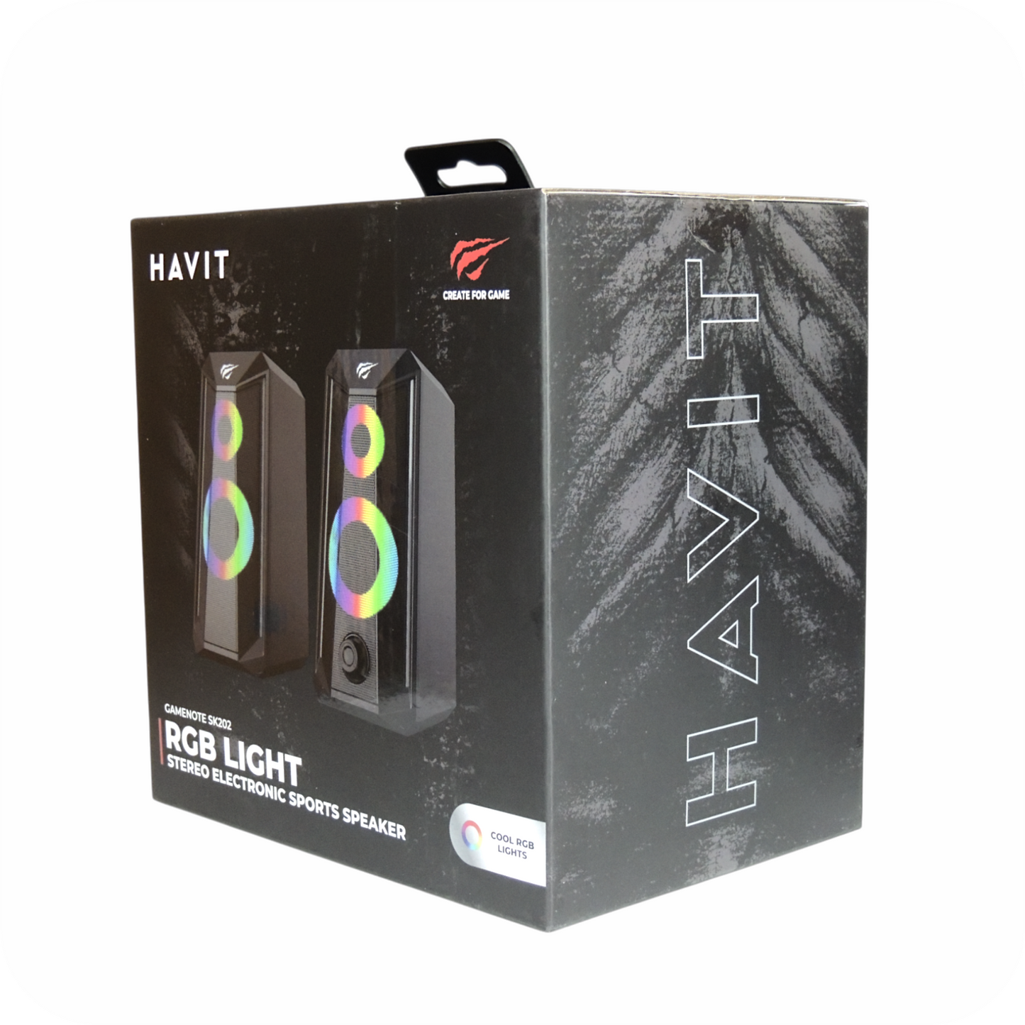 caja de altavoces gamer havit con luces rgb