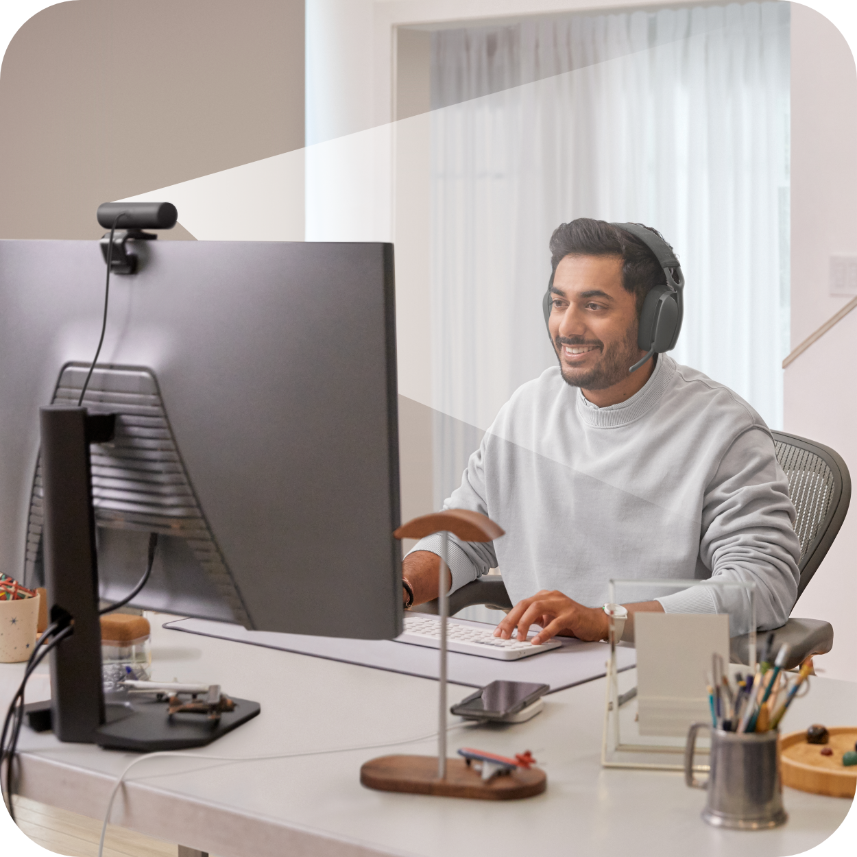 camara web para streaming y videollamadas en uso
