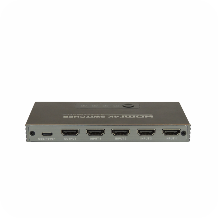 divisor hdmi 4x1 en fondo blanco