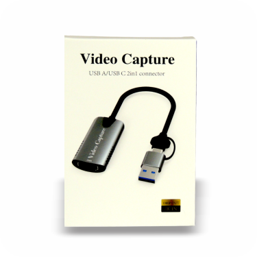 empaque de convertidor de video con conector usb A y usb C