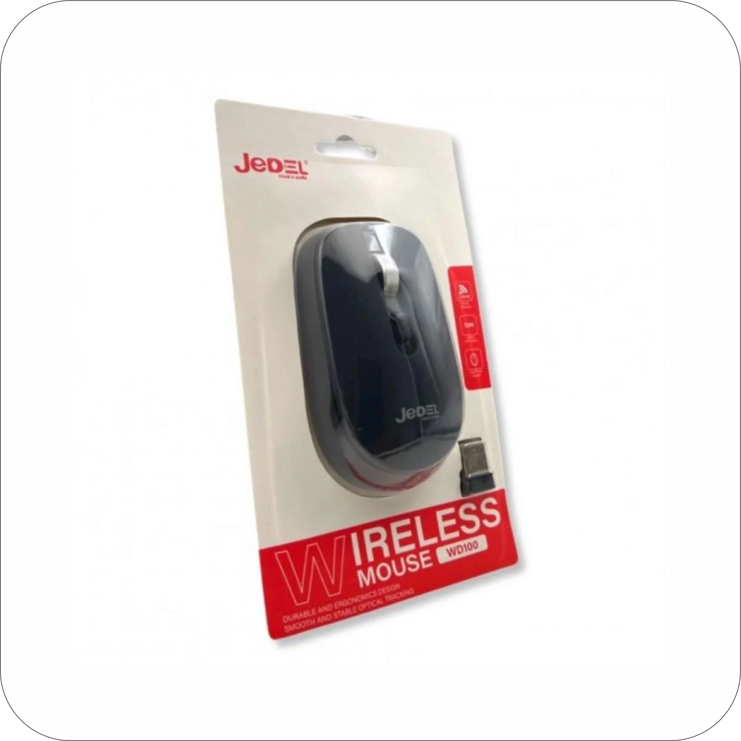 mouse jedel negro de usb inalambrico en su empaque