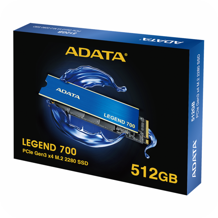 empaque de disco solido ADATA LEGEND 700 de 512gb con interfaz PCIe Gen 3x4