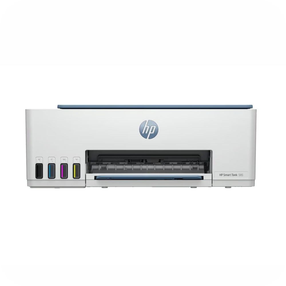 impresora HP con depósitos de tinta visibles