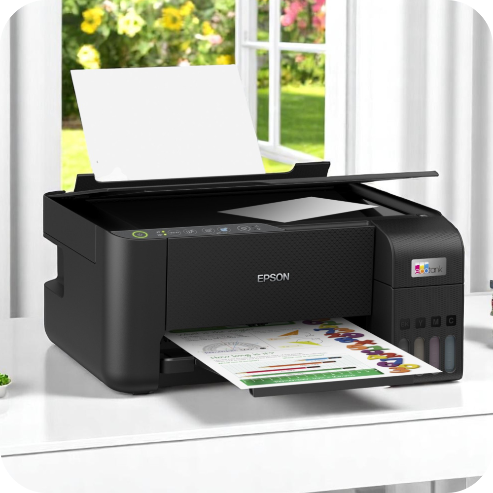 impresora epson multifuncional escaneando documento a color