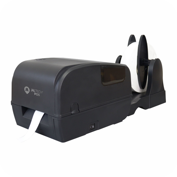 Impresora de etiquetas Jaltech Pos con soporte externo para rollo de papel