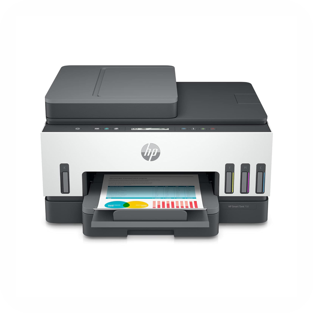 impresora multifuncional HP Smart Tank para imprimir, copiar y escanear con conexión inalámbrica y depósito de tinta de alta capacidad