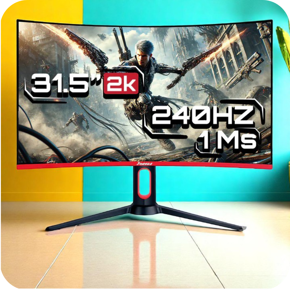 monitor gamer janus curvo de 31.5 pulgadas