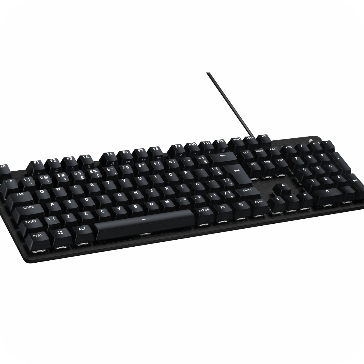teclado mecánico negro para gaming con cable