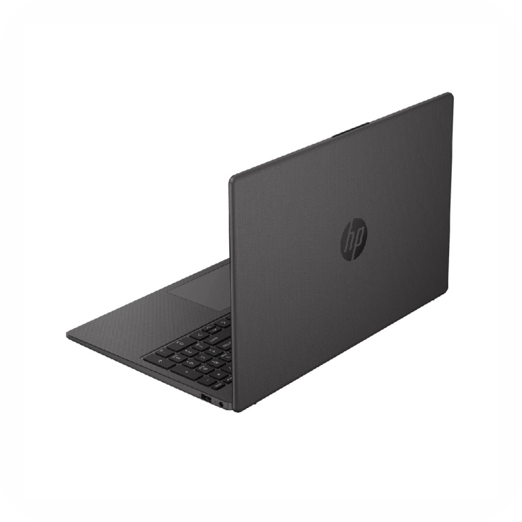 visa trasera del angulo derecho de una laptop hp negra