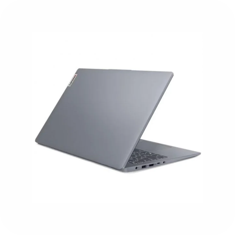 vista trasera de portatil Lenovo gris
