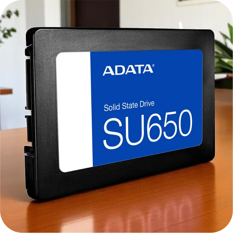 unidad SSD ADDATA SU650 ideal para entornos de oficina, con conecion SATA 