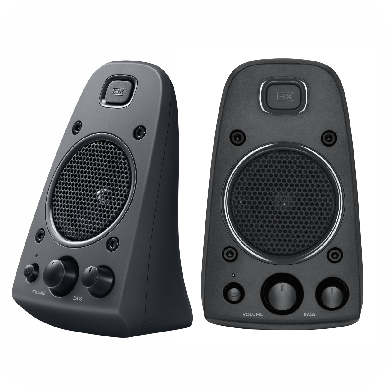 altavoces Logitech THX con controles visibles