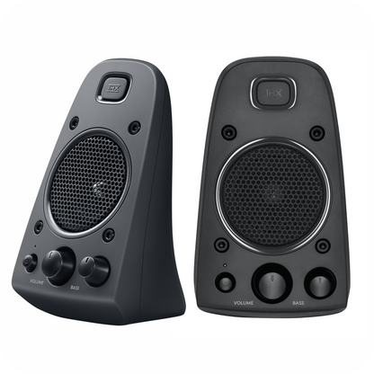 altavoces Logitech THX con controles visibles