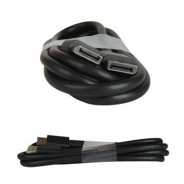 perspectivas de cable convertidor displayport negro enrollado 