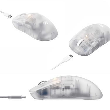 angulos de mouse gamer transparente recargable con conexion usb tipo c