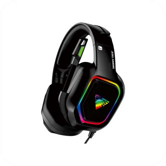audifonos jedel gamer negros  con luces rgb