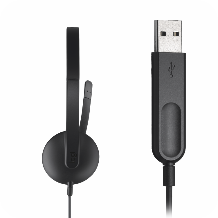 audifonos Logitech con micrófono y conexión USB