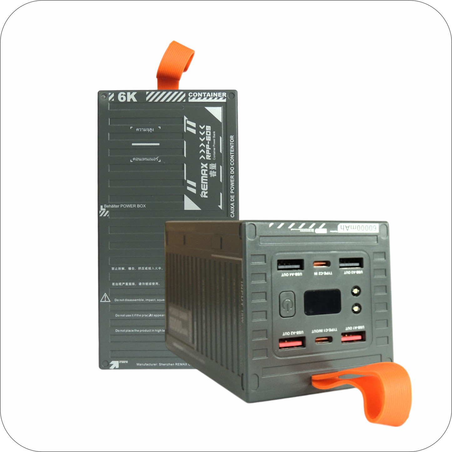 bateria portatil remax con multiples puertos usb y tipo c 