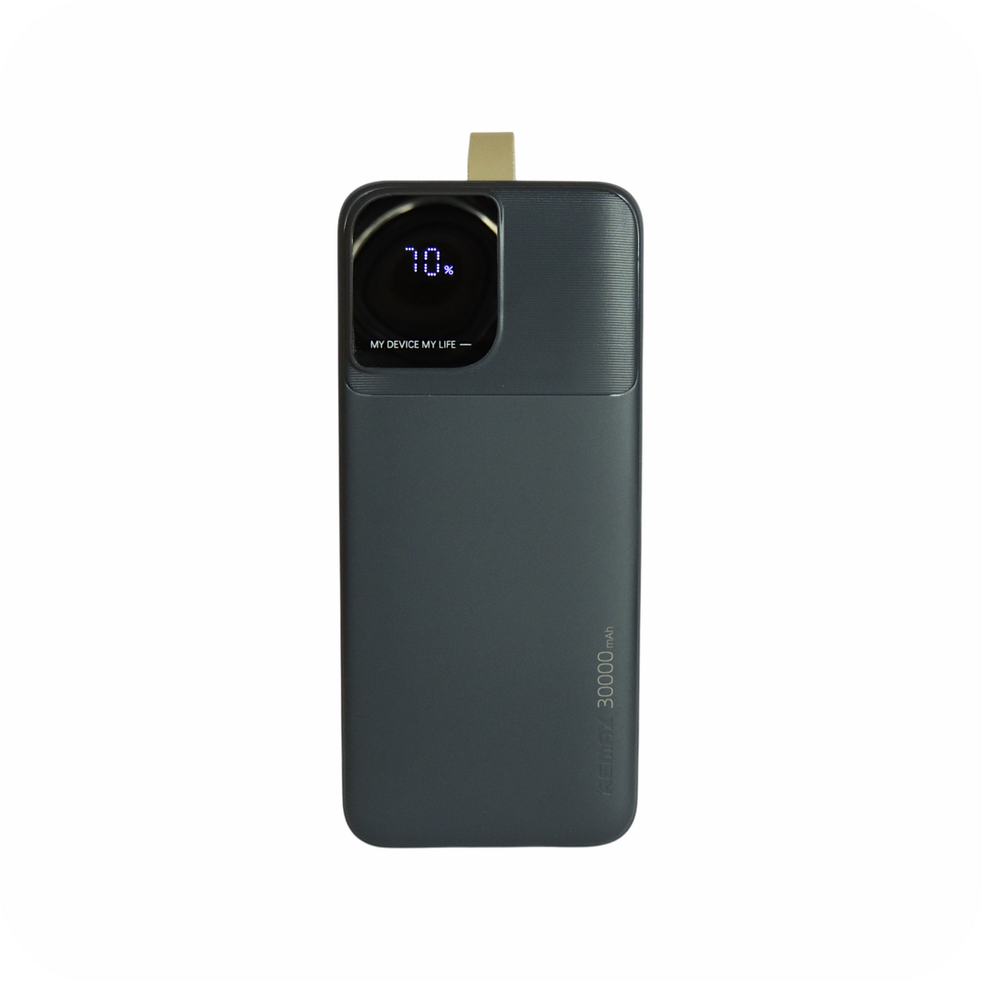 bateria portatil remax negra de 30000 mAh con indicador led