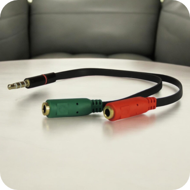 cable de audio 3.5mm a dos conectores hembra rca