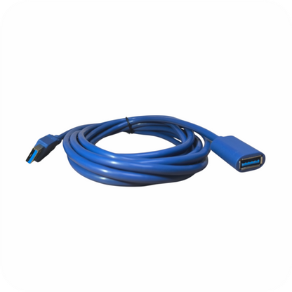 cable de extension usb azul de 3mt, enrollaod