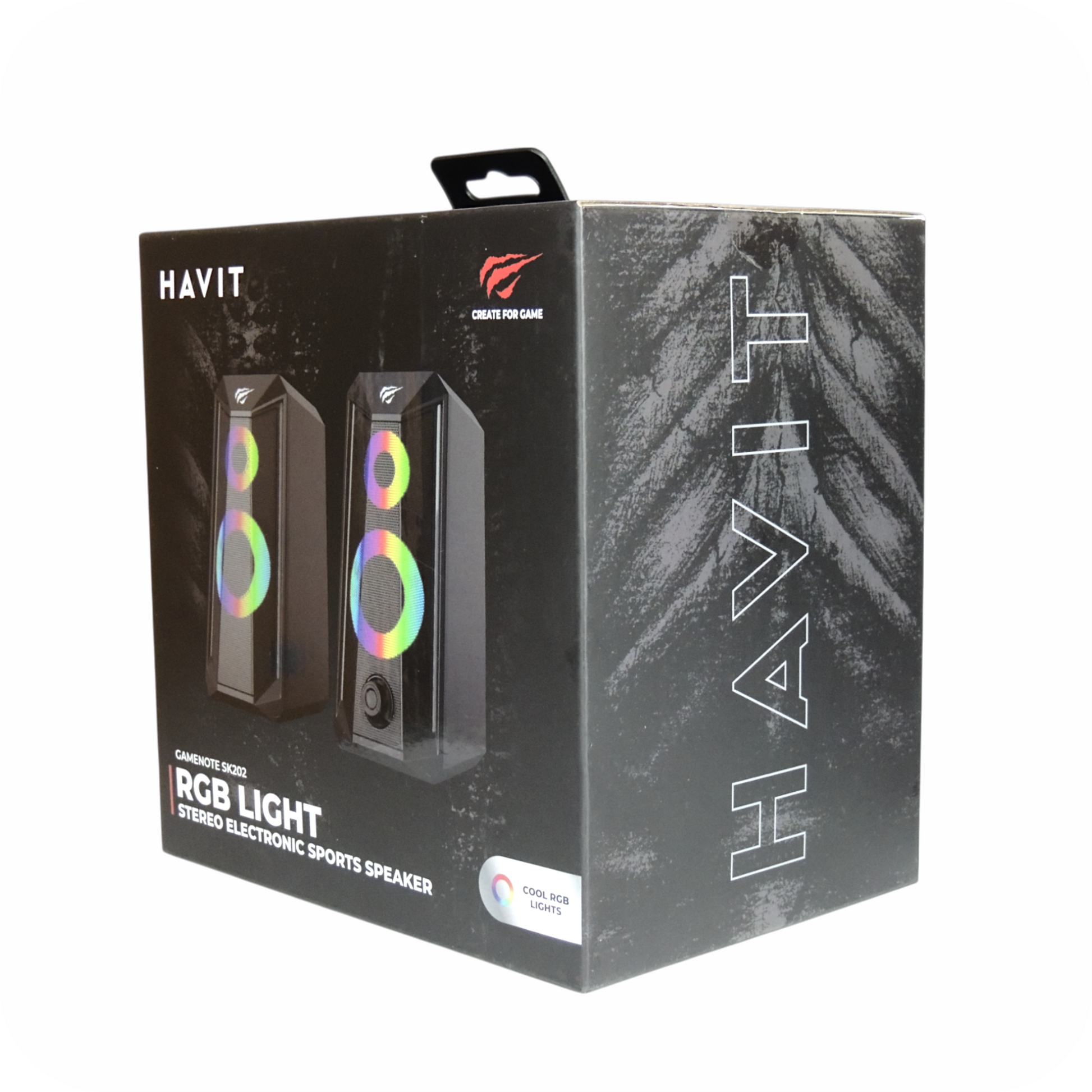 caja de altavoces gamer havit con luces rgb