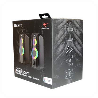 caja de altavoces gamer havit con luces rgb