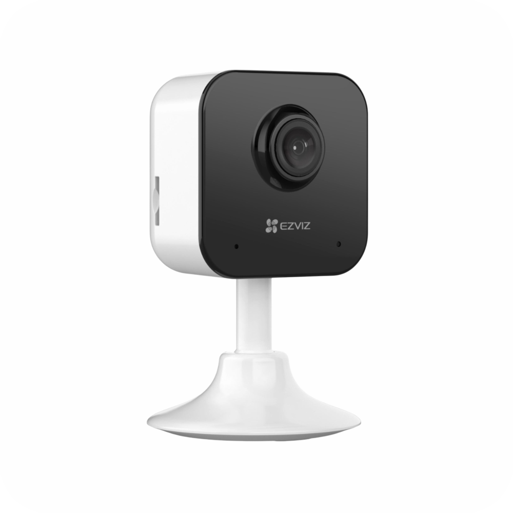 camara de seguridad ezviz sobre soporte vista lateral