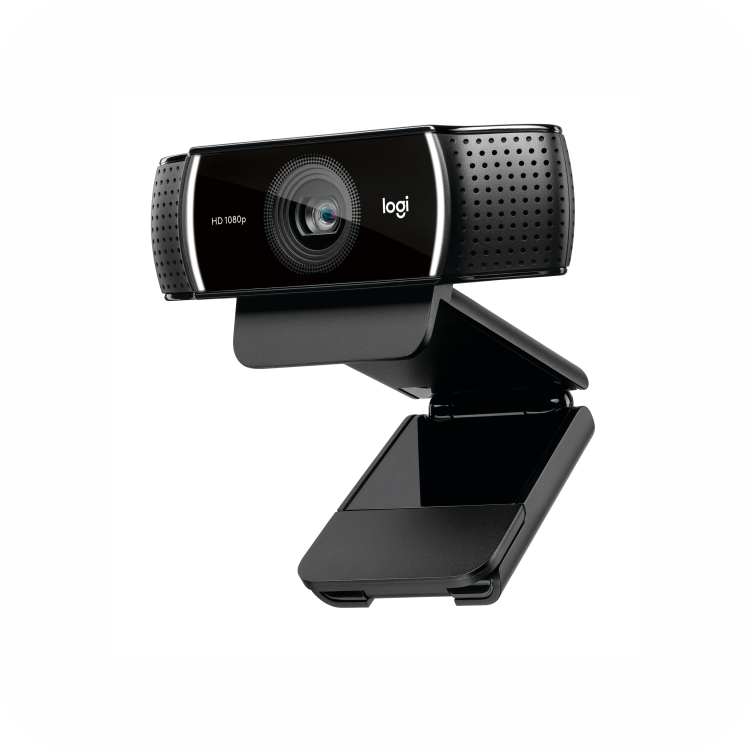 camara web Logitech HD 1080p con soporte ajustable