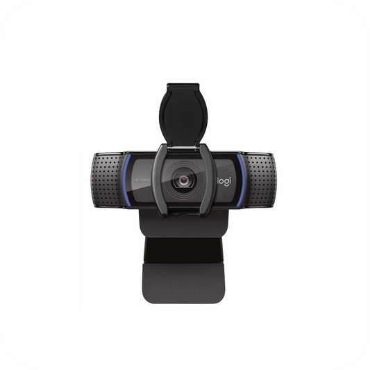 cámara web Logitech con calidad HD 1080p, doble micrófono y cubierta de lente para mayor privacidad. Ideal para teletrabajo