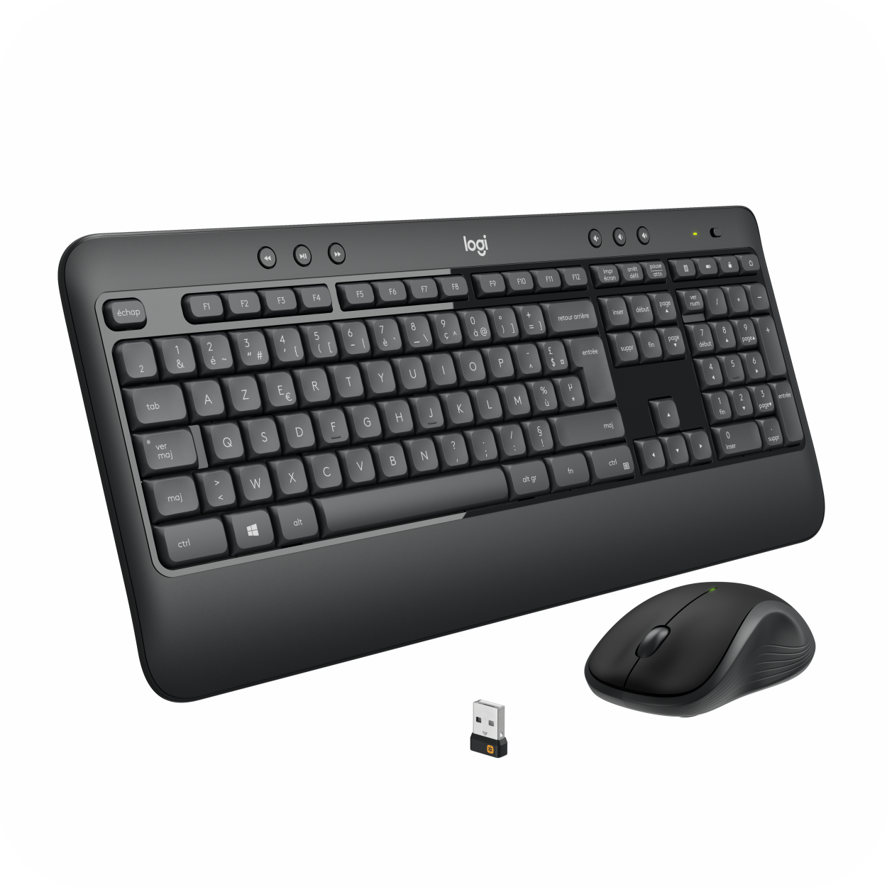 como inalambrico de teclado y mouse logitech con receptor usb