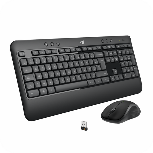 como inalambrico de teclado y mouse logitech con receptor usb