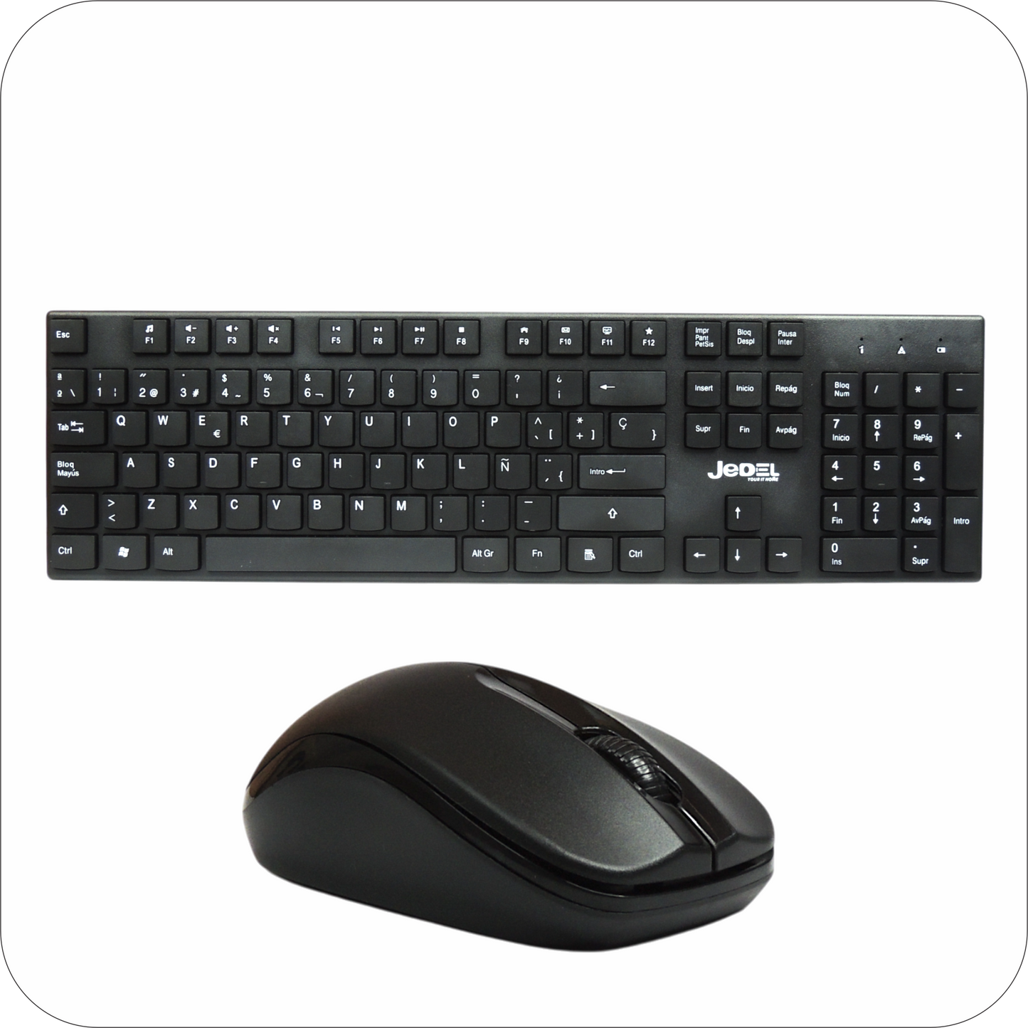 combo teclado y mouse jedel negros