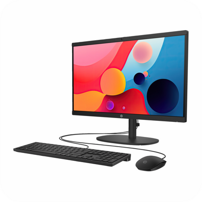 computador hp todo en uno con pantalla encendida