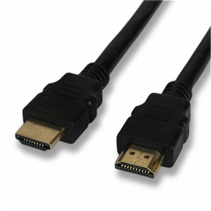 conectores de cables de video, uno DisplayPort y uno HDMI 
