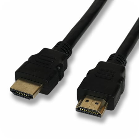conectores de cables de video, uno DisplayPort y uno HDMI 