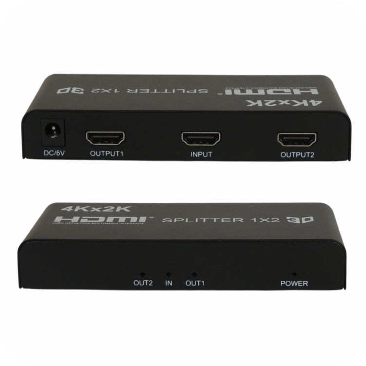 divisor hdmi 1x2  negro de alta resolucion