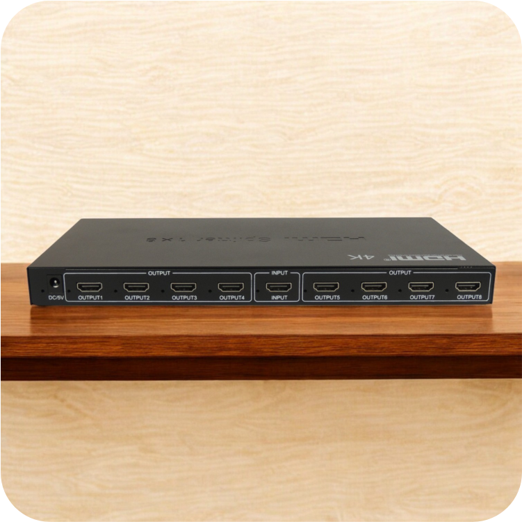 divisor hdmi 1x8 3d negro en uso