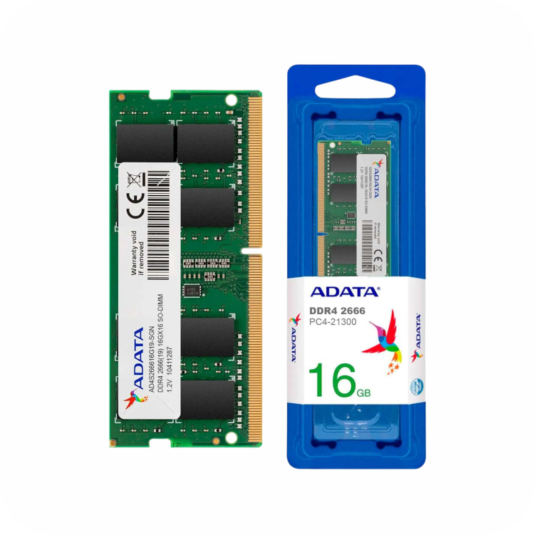 empaque de ADATA DDR4 2666MHz de 16gb 