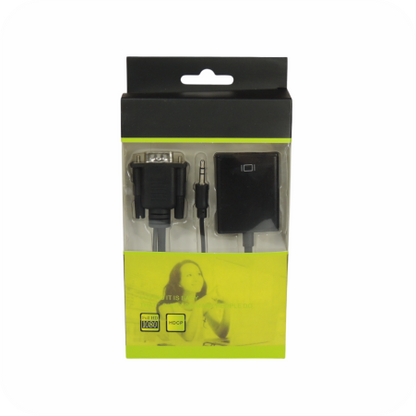 empaque de convertidor VGA a HDMI con conector de audio 