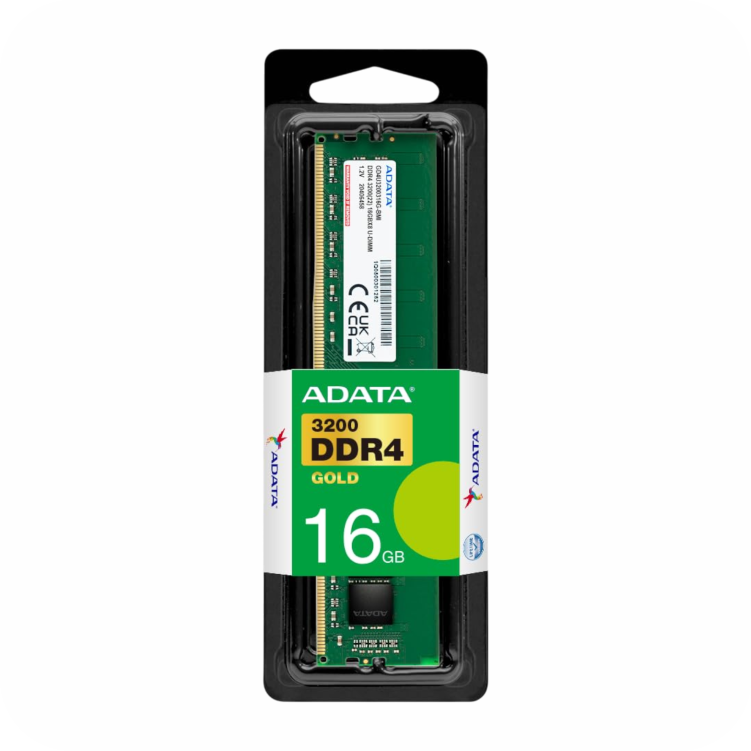 empaque de memoria RAM ADATA 3200 DDR4 gold de 16gb 