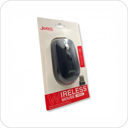 mouse jedel negro de usb inalambrico en su empaque