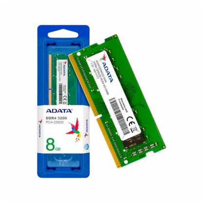 memoria RAM ADATA DDR4 de 8gbs junto  a su empaque
