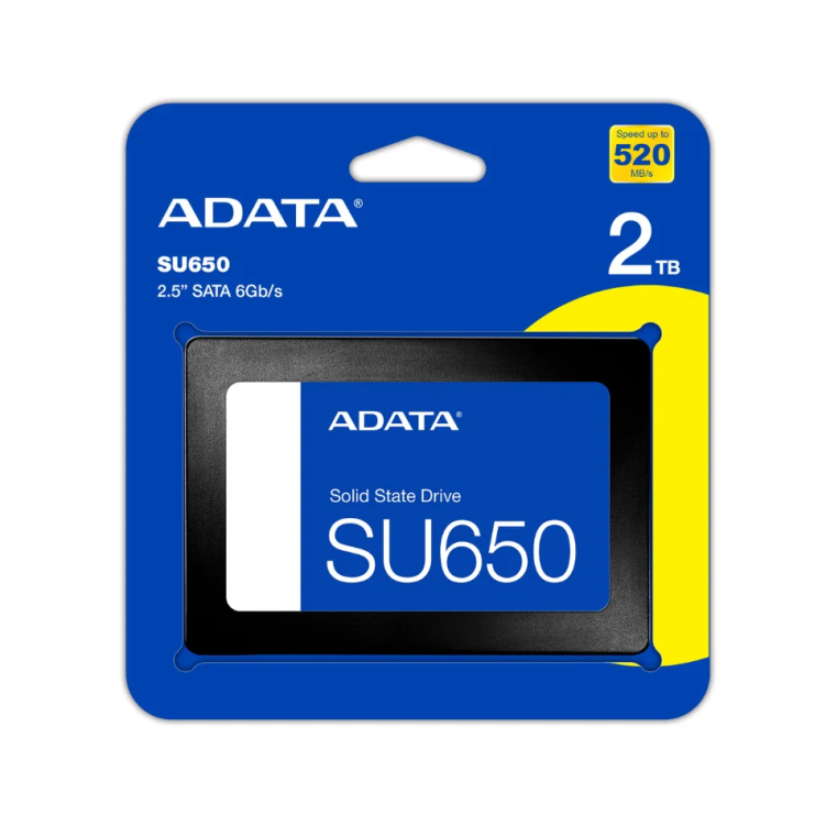 empaque de unidad de estado solido ADATA SU650 2TB 2.5 pulgadas SATA 6GBs 