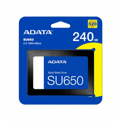 empaque de unidad de estado sólido ADATA SU650 240GB 2.5 pulgadas SATA 6Gb/s
