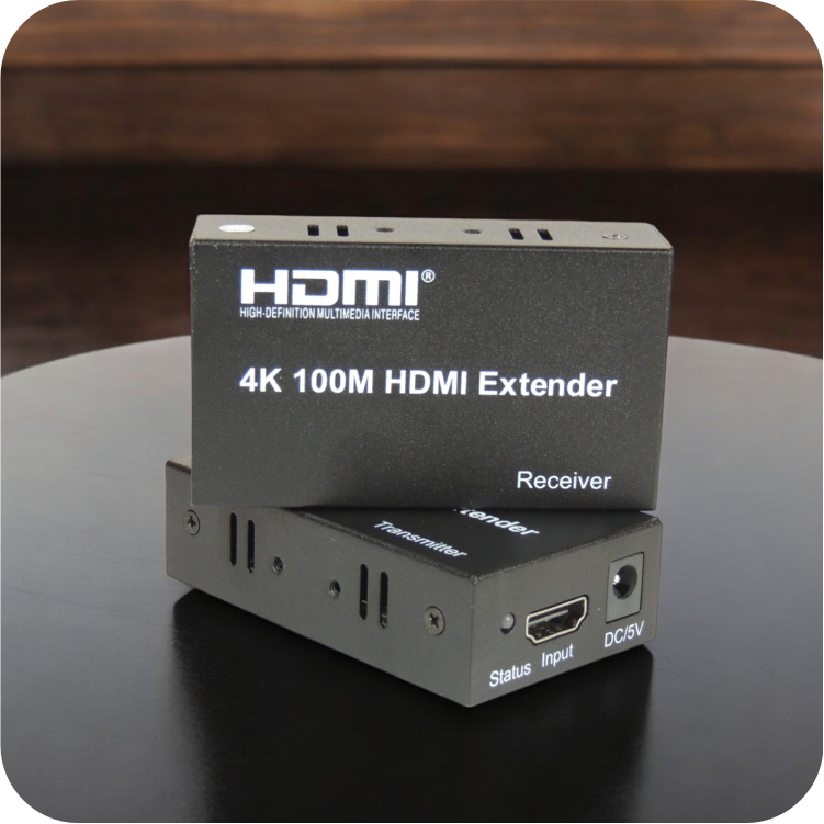 extensor HDMI 4K de 100m en su empaque