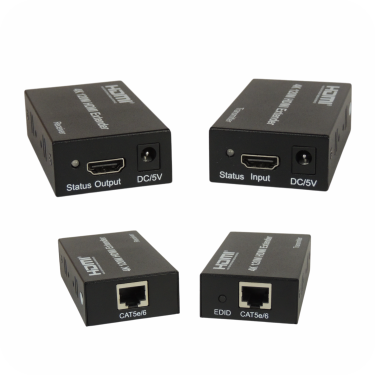 extensor hdmi con puerto de entrada y salida y conector Lan