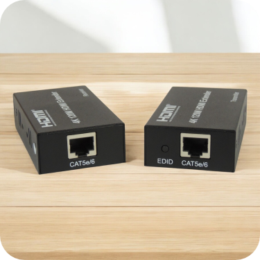extensor hdmi con conectores de 5v y lan 